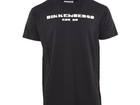  BIKKEMBERG Logo Print Black T-Shirt For Men Fashion