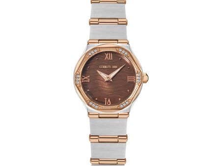 Cerruti  Rendinara Women s Crystals Two Tone Stainless Steel Bracelet Watch Online