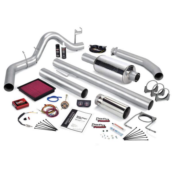 Banks Power 01 Dodge 5.9L 245Hp Ext Cab Stinger System - SS Single Exhaust w  Chrome Tip For Sale