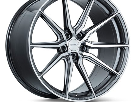 Vossen HF-3 19x9.5   5x112   ET25   Deep Face   66.5 - Gloss Graphite Polished Wheel For Sale