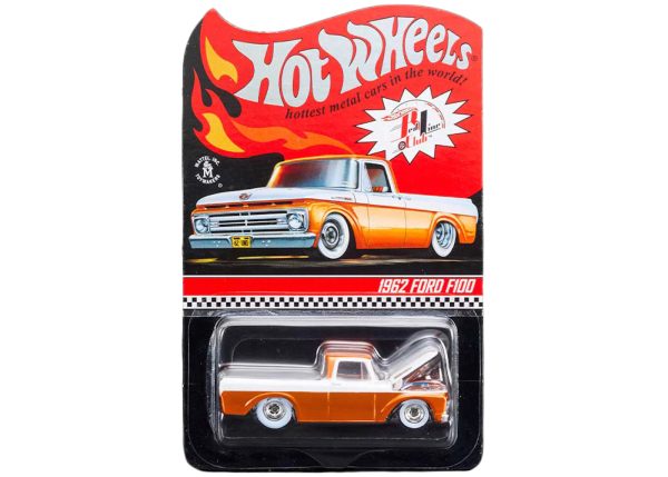 Hot Wheels RLC 1962 Ford F100 Spectra Chrome Orange with White Top Cheap