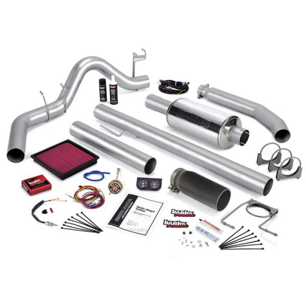 Banks Power 01 Dodge 5.9L 235Hp Ext Cab Stinger System - SS Single Exhaust w  Black Tip Discount