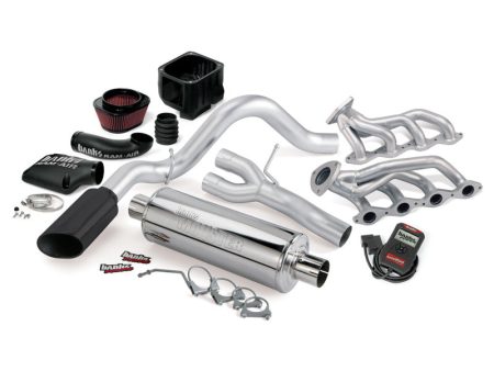 Banks Power 02-06 Chevy 4.8-5.3L 1500-SCSB PowerPack System - SS Single Exhaust w  Black Tip For Sale