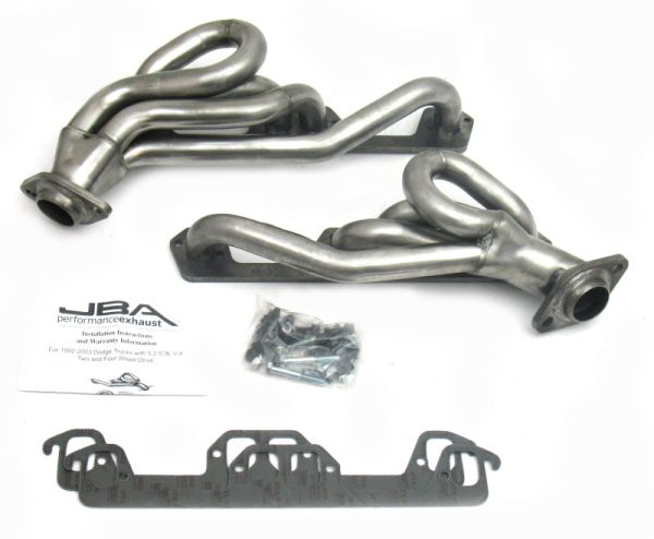 JBA 96-03 Dodge Truck 5.2L 5.9L Magnum 1-1 2in Primary Raw 409SS Cat4Ward Header For Cheap